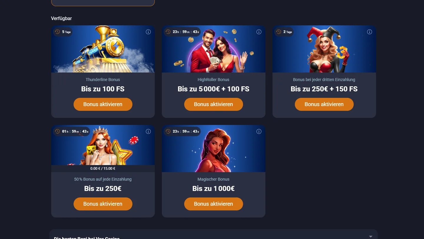 VOX Casino Bonus